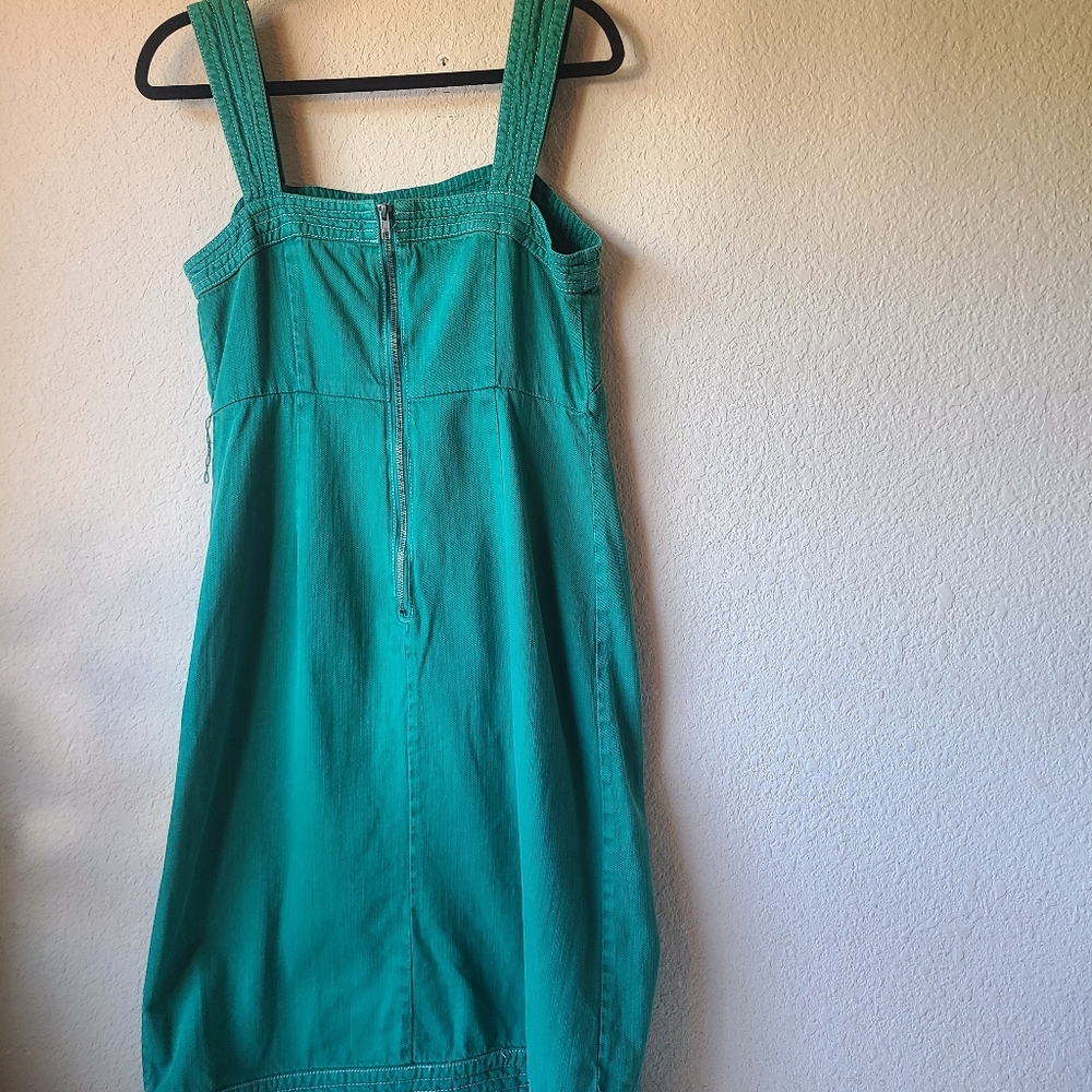 Maeve Anthropologie Green Button-Down Dress US Women's Size 10 - Picture 4 of 10